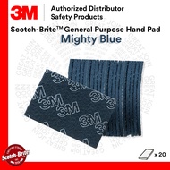 3M Scotch-Brite Mighty Blue General Purpose Hand Pad / 6" x 9" / Coarser than 7447 / Finer than 7448