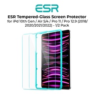 ESR Tempered-Glass Screen Protector for iPad 10th Gen / Air 5/4 / Pro 11 / Pro 12.9 (2018/ 2020/2021/2022) - 1/2 Pack