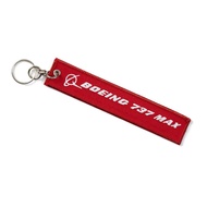 Boyin Official Red LOGO 737 MAX Embroidered Flight Detachable Keyring Keychain