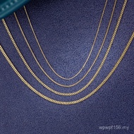 Jewelry Flat 010 Gold Necklace Side Chain 14k Women's Plain Gold Bare Chain with Chain Jewelry Gold 