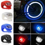 【Ready Stock 】1Pc LED 3 Modes Silicone Mountain Bike Bicycle Front/Rear Clip-On Light Set