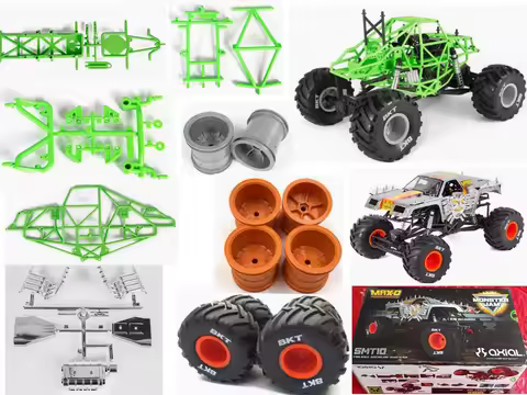 SMT10 roll cage assembly Plastic wheel tire AX31357 Left right AX31358 Right Arm For Axial AX90055 A