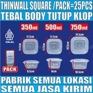 Thinwall Thick SQ 350ml 500ml 750ml Victory Clear Pack Square Lunch Box JSP