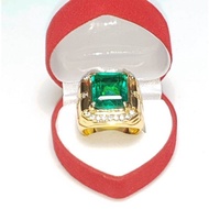 Batu Cincin Pria Emerald Jamrud Colombia Asli Catam Super Mewah
