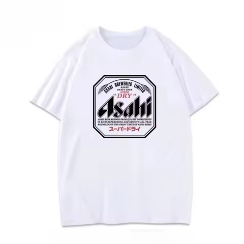 Summer 2026 New Asahi Beer Men's Printed T-shirt Asahi Beer Short Sleeve Japan Luxury Summer Men's C