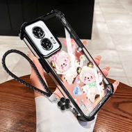 YBD Case For Motorola Moto Edge 50 Fusion G60 G60S G40 Fusion Oil Painting Sheep Clear Anti Fall She