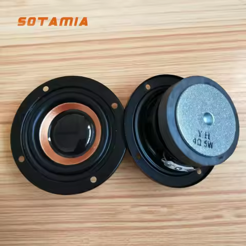 SOTAMIA 2Pcs 2 Inch Round Full Range Speaker Bass Audio 64mm 4 Ohm 5W HIFI Speaker DIY Bluetooth Pow
