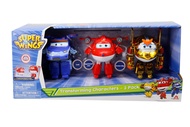 Super Wings - 5" Transforming 3-Pack Supercharged Jett, Golden Boy & Leo Action Figures| Airplane To