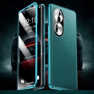 Magnetic Glass Case For OPPO Reno 11 Pro Cases 360° Full Protection Phone Back Cover For Reno11 Pro For Reno 11Pro Leather Shell