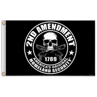 90 * 150cm 3 * 5ft Second Amendment Case Flag Skull Flag 2nd Amendment