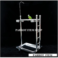 1 cầu đứng inox cao cấp (dài 56 rộng 40 cao 110) có thang dành cho các dòng vẹt xám, cockatoo, macaw