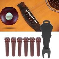 keaostore Cocobolo Acoustic Guitar Bridge Pins with Puller MX0230D Pegs for Stringed Instruments Per