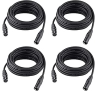 25ft / 7.62m DMX Cable, 4 Packs HiLite 3 Pin DMX Cables DMX Wires, DMX512 XLR Male to Female Stage L