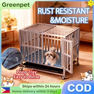Dog Cage Stainless Dog Cage For Shih tzu Dog Cage With Poop Tray Foldable Dog Cage Large Dog Cage