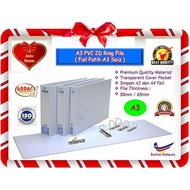 A3 2D Ring File (White) / 2D Ring File Putih - A3 / Plastic File / Document File # Thickness : 50mm 