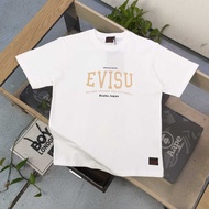 EVISU/God of Fortune 2026 Classic Round Neck Short-Sleeved T-Shirt Men Women Style Thick Impervious 