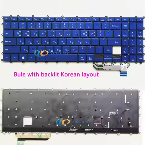 New US/KOR Keyboard For Samsung NP950 NP950QCG NT950QCG NSK-88ABN BA59-04428A Blue Backlit