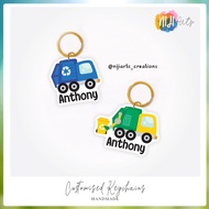 [LOCAL] Garbage Truck / Recycling Truck Customised Keychain / Bag Tag / Accessories / Handmade / Per