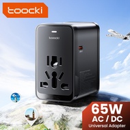 Toocki PD 65W/2500W Universal Travel Adapter 5-In-1 Design Multi-Functional Fast Charger 1USB 3Type-
