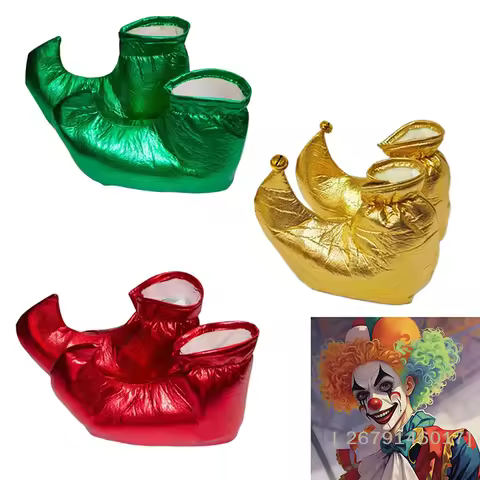 【YY26】Metallic Color Clown Shoes Covers Elves Shoe Covers Birthday Party Costume Halloween Dress Up 