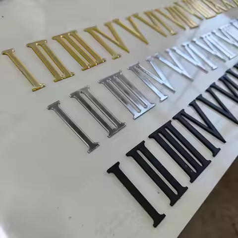 20 Set Acrylic Roman Numeral Clock Numbers Laser Cut Mirror Gold Silver Black Acrylic Clock Numbers