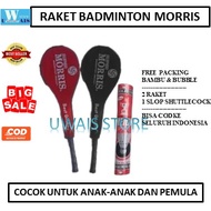 Raket Morris Badminton Bulutangkis Morris BONUS TAS Setengah cover / Raket Murah Berkualitas / Raket