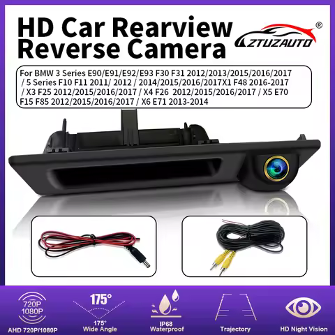 HD 1080P Waterproof Vehicle Plate Reverse Backup Camera For BMW 3 5 Series E90 E91 E92 F10 F11 X1 X3