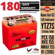 YTZ7 YTZ7S Koyoko Gel G2 Battery Batteri Bateri 100% Original KOYOKO PCX150/125 NMAX NVX BELANG R150