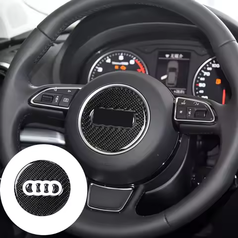 Car Steering Wheel Ring Trim Carbon Fiber Sticker Decal Cover Decoration For Audi A4 B8 B9 A3 S3 A4L