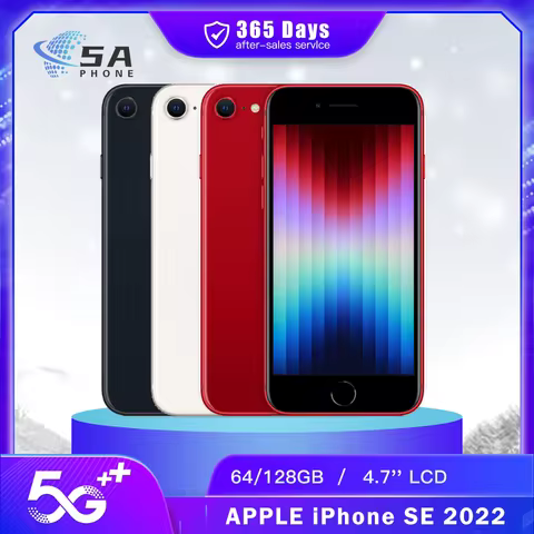 Original Apple iPhone SE 2022 SE3 5G Mobile Phone 4G RAM 64GB/128GB ROM NFC 4.7'' 12MP+7MP True-Tone