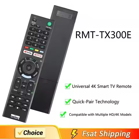 New RMT-TX300E Remote Control For Sony Led Smart TV LCD For Youtube/Netflix Button KD-55XE8505 KD43X