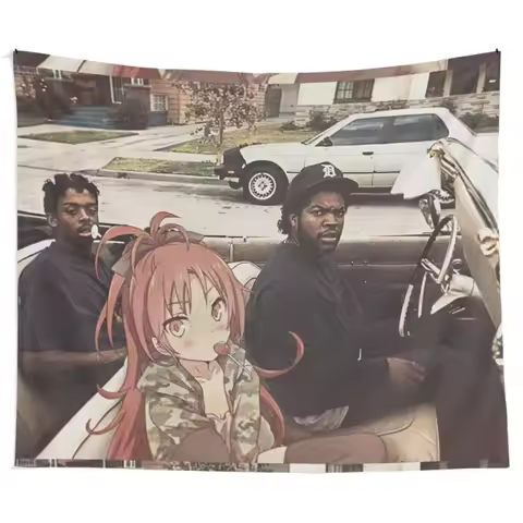 Boyz n the Hood Puella Magi Madoka Magica Japanese Manga Anime Tapestry Wall Hanging Art for Bedroom