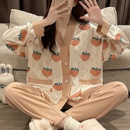 long sleeve sweet kawaii set woman 2 pieces Women's pajamas  summer pajama for women Sleepwear w