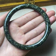 Tibetan Medicine King Stone Jade Bracelet Round Bangle Grid Pattern Serpentine Jade Bracelet Round Bar