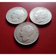 Koin Silver Perak Belanda Ratu WILHELMINA 1 Gulden 1929 Di Jamin 100