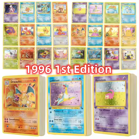 French Version 1996 Year 1st Edition Pokémon card Charizard Pikachu Mewtwo Blastoise Collecting card