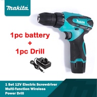 Makita Cordless Drill DF330 12V 1400Rpm Driver 12V Lithium Battery Rechargeable Hand Dril Cordless Screwdriver Drill Power Tools Set Electric Screwdriver