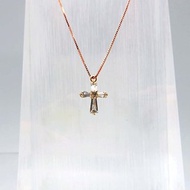 十字架項鍊-純銀玫瑰金-18K保色銅包金-40cm鎖骨鍊 信仰項鍊