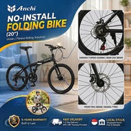 ANCHI Folding Bike 16/20 Inch 7-Speed Portable Bicycle with Aluminum Alloy Frame