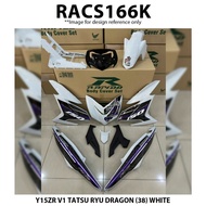 Cover Set Rapido Y15ZR V1 V2 Yamaha TATSU RYU DRAGON (38) Black White Ysuku Accessories Motor Y15 Co