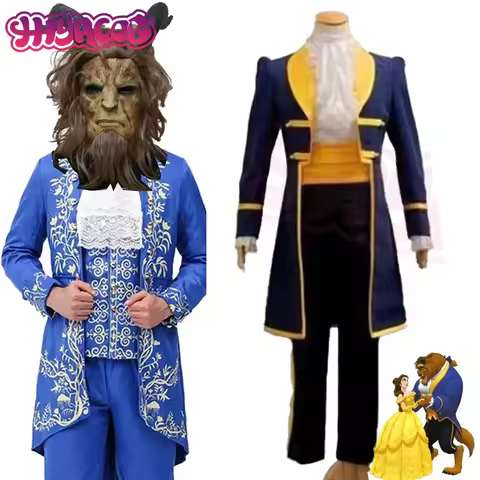 Prince Adam Cospaly Costumes Anime The Beast Cosplay Costume Cartoon Beauty and Suit Clothes Mask Ha