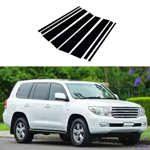 Fit Toyota Land Cruiser Prado Car Door Window Pillars B-pillar Post Trim Stickers Wrap Films For Lex