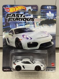 Xe mô hình đồ chơi bánh cao su Hotwheels 1:64 PREMIUM - FAST & FURIOUS - Porsche 718 Cayman GT4