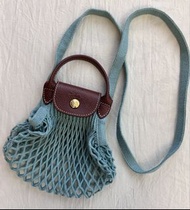 Longchamp LE PLIAGE FILET 斜揹袋 XS /手袋 /藍色/附送米白色內袋