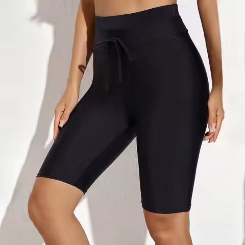 Womens Swim Cover up Bottoms Shorts Women's Summer Oversized Solid Color Casual 5/4 High Mens Swim S