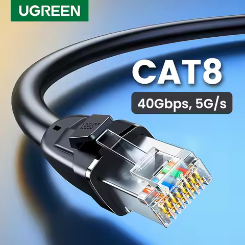 UGREEN CAT8 40Gbps Ethernet Cable PVC Round Cable RJ45 Cord for Router PC Modem 26AWG Internet Fast 