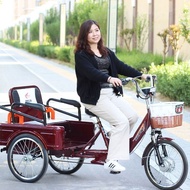 Elderly Pedal Tricycle Adult Electric Power Pedal Scooter Human Exercise Passenger and Cargo Two-Purpose Bicycle