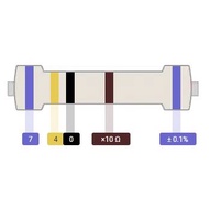 Metal Film Resistor DIP 1/4W Color Ring 0.1% Precision 7.4k/7.5k/8.2k/8k/9.1k/9K