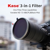 Camera Filter Kase Variable ND & CPL & Black Mist 1.5-8 stops 3-in-1 Filter 43 - 82mm - Genuine Prod