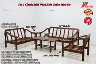 Yi Success Full Solid Wooden Sofa Set / Sofa Set 1+2+3 Seater /  Sofa Set Free Coffee Table Side Table / Sofa Set Kayu / Sofa Set Kayu Murah